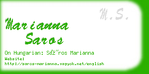 marianna saros business card